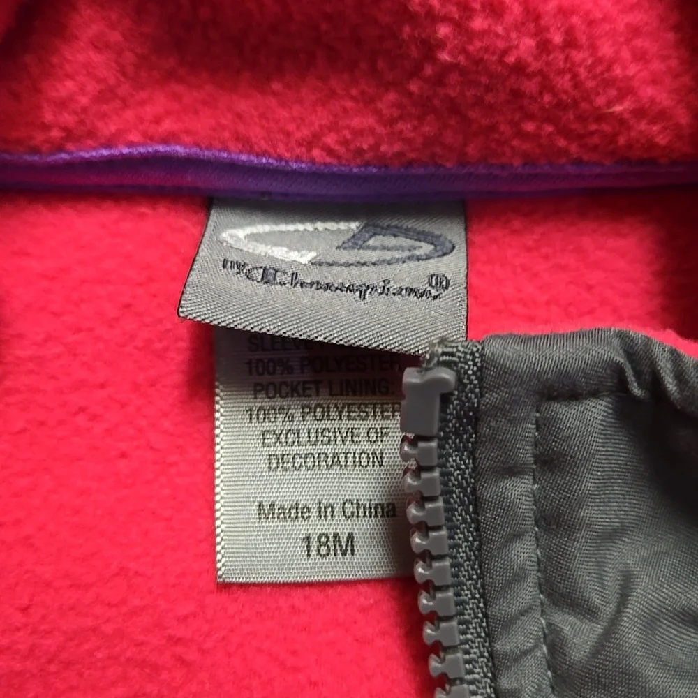 Children's Pink and Gray Fleece Jacket - Picture 3 of 5
